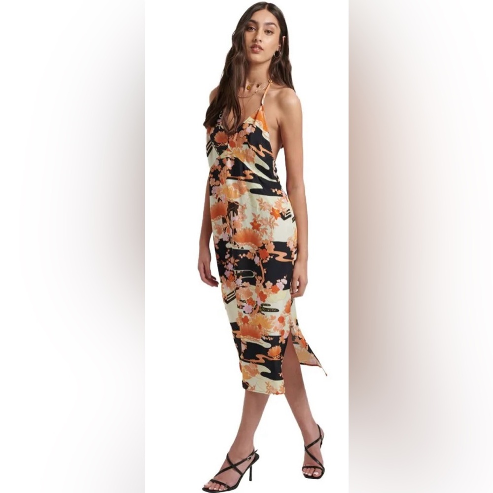 SUPERDRY Vintage MIDI Halter Slip Dress BRAND NEW! NEVER BEEN WORN!